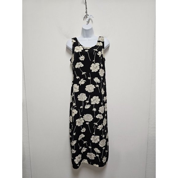 Darian Petites Vintage Black Floral Dress Small 10P - Picture 1 of 8